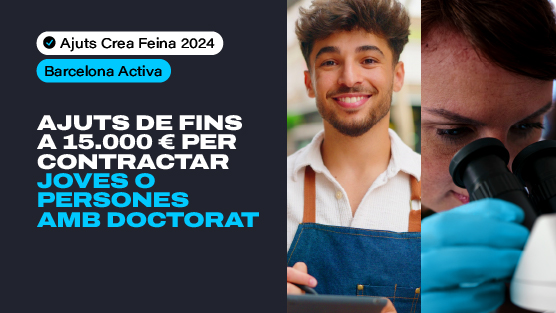 Barcelona Activa posa en marxa la convocatòria de Crea Feina 2024 per fomentar la contractació de joves i professionals amb titulació de doctorat. 